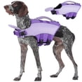 thumbnail image 1 of Kuoser Dog Life Jacket, Dog Life Vest with High Flotation for Swimming Boating, Pet Safety Life Preserver for Medium Dogs, Purple, M, 1 of 9
