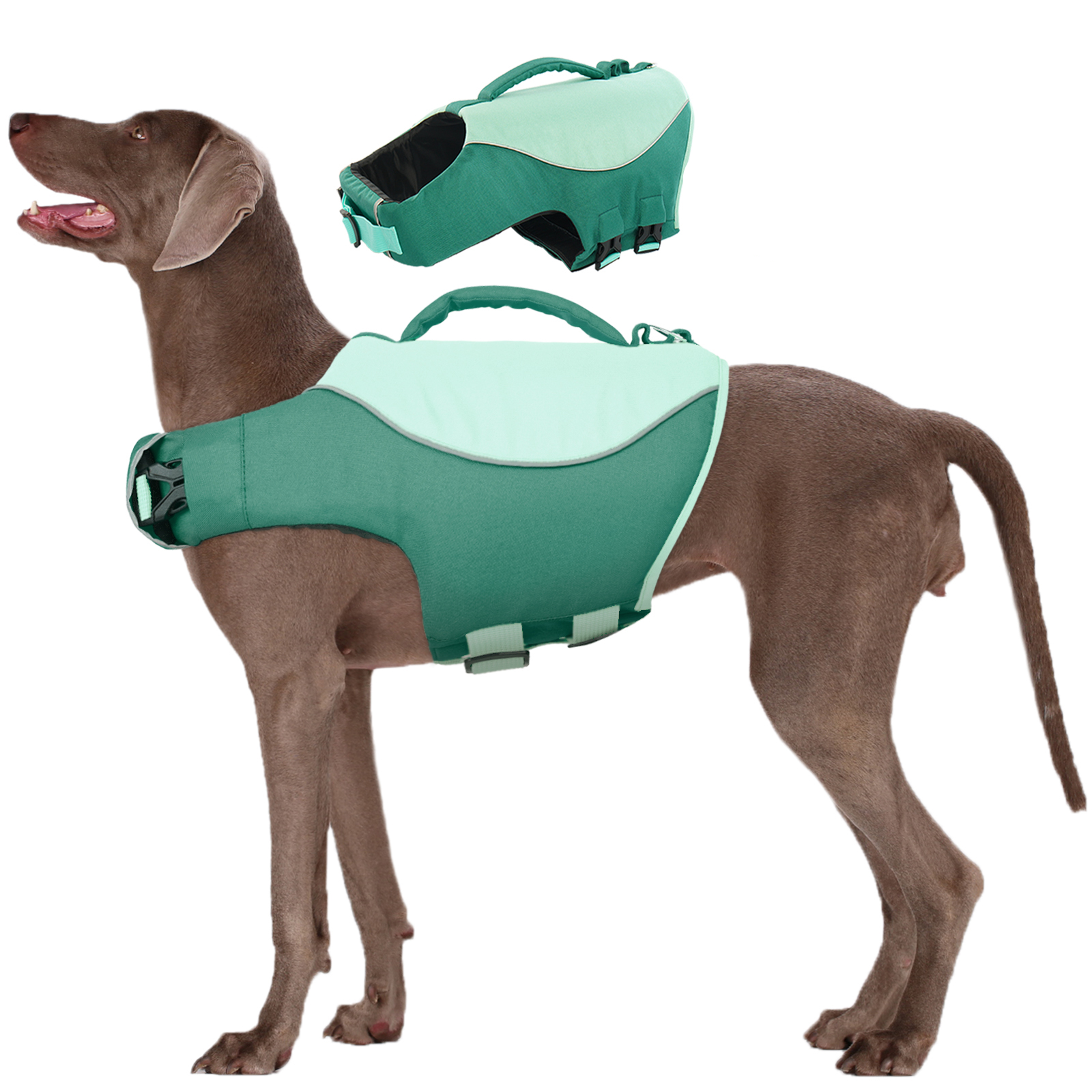 Kuoser Dog Life Jacket, Ripstop Dog Life Vests for Boating, Reflective