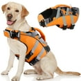 thumbnail image 1 of Kuoser Dog Life Jacket with Reflective Stripes, Adjustable Dog Life Vest, Orange, XL, 1 of 8
