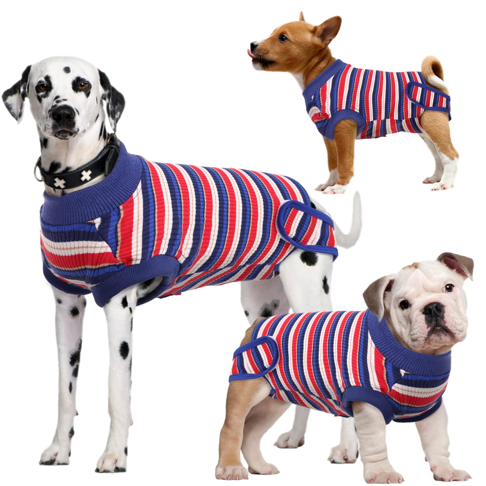 Kuoser Dog Onesie Surgical Recovery Suit for Dogs Cats,Blue,XS