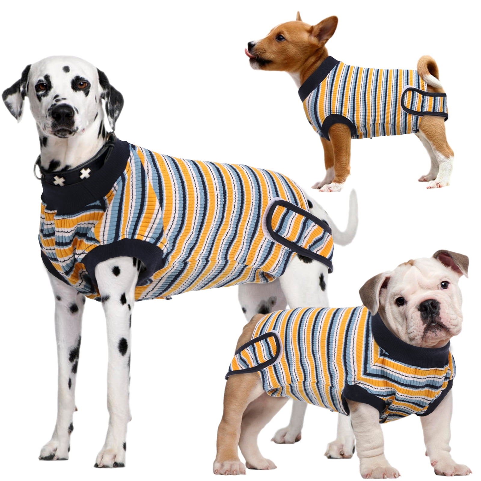 Kuoser Dog Onesie Surgical Recovery Suit for Dogs Cats,Yellow,XS
