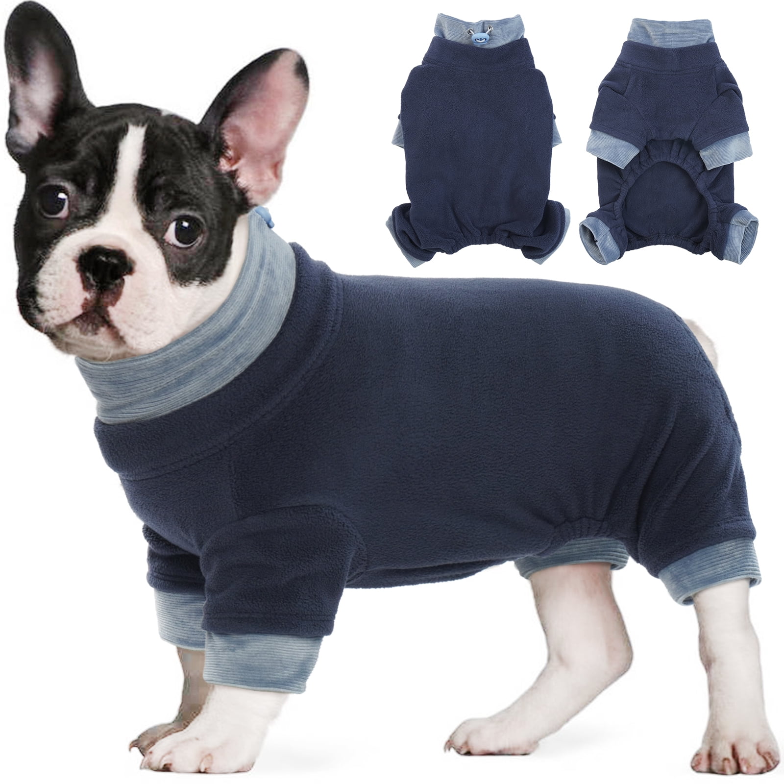 Kuoser Dog Pajamas Solid Color Fleece Dog Pajama Onesie, Blue, XL ...