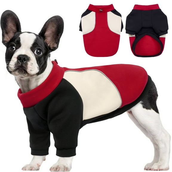 Kuoser Dog Pullover Sweatshirt, Cold Weather Dog Sweater, Red, M