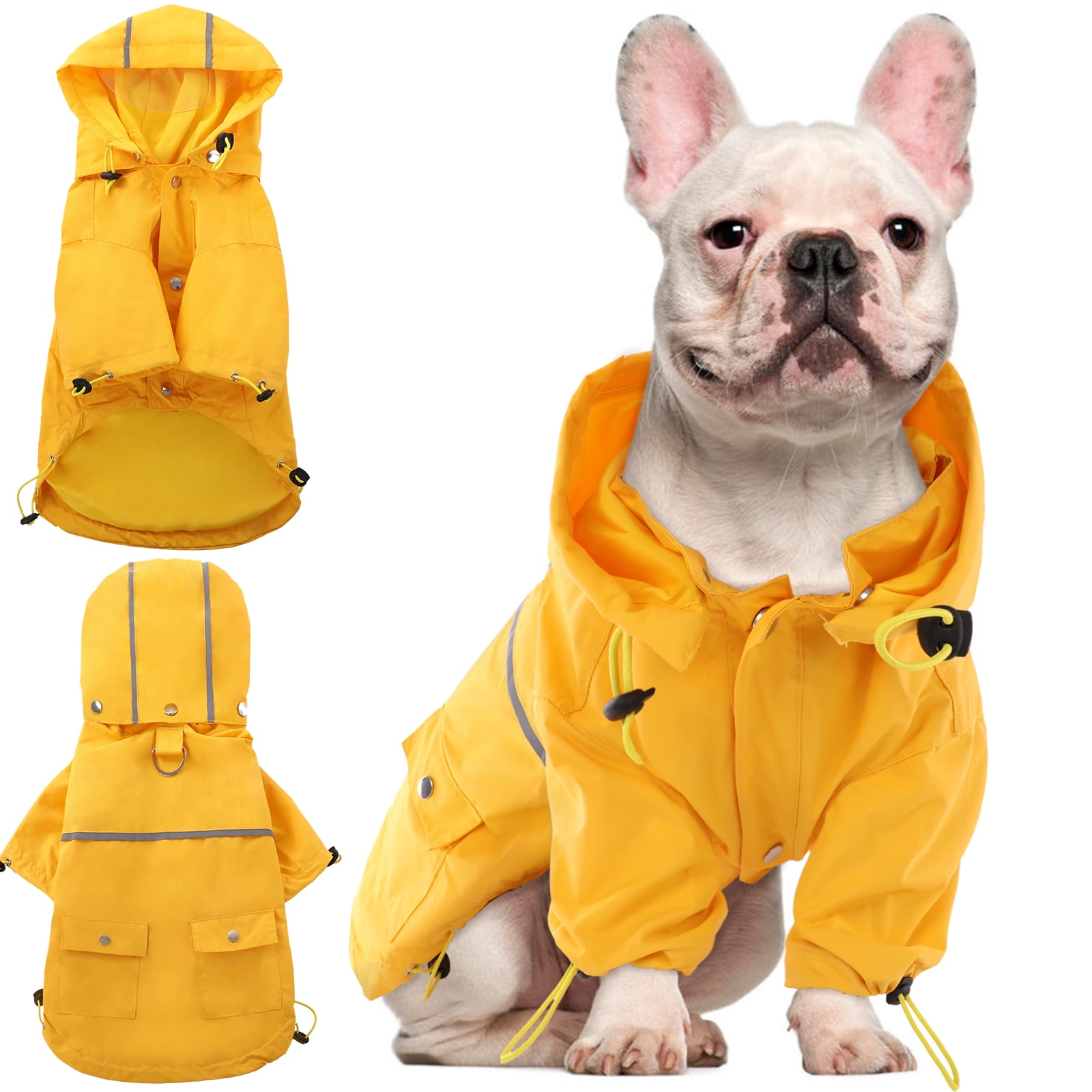 Kuoser Dog Rain Coat Pet Hooded Rain Jacket Waterproof Poncho Rainwear