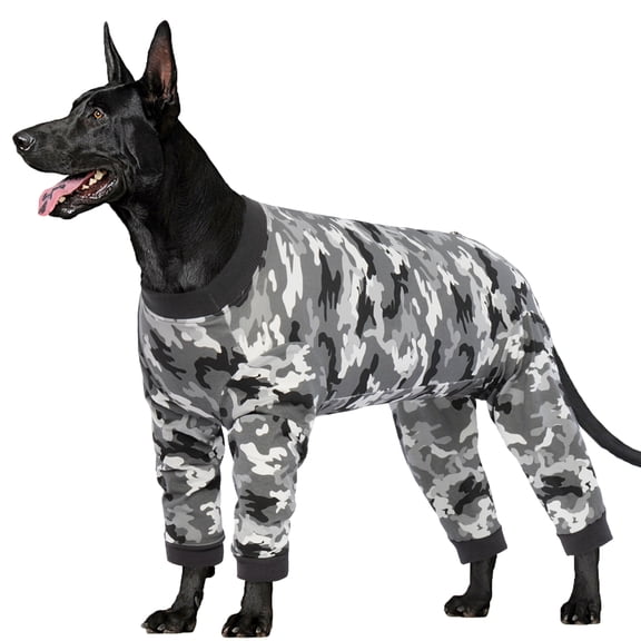Kuoser Dog Recovery Suit Long Sleeve Dog Onesie after Surgery, Camouflage, 2XL