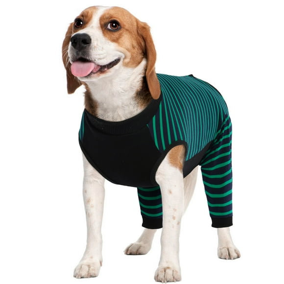 Kuoser Dog Recovery Suit for Back Legs,Soft Dog Surgery Suit with Sleeves to Stop Licking, Green, L