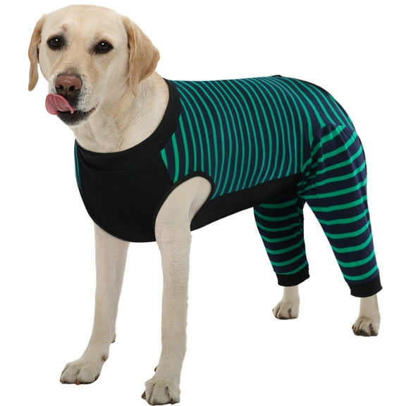 Kuoser Dog Recovery Suit for Back Legs,Soft Dog Surgery Suit with Sleeves to Stop Licking, Green, XL
