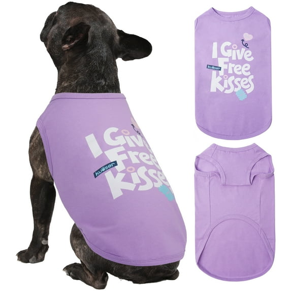 Kuoser Dog Shirt Vest Soft Breathable Dog Cat Clothes, Purple, L