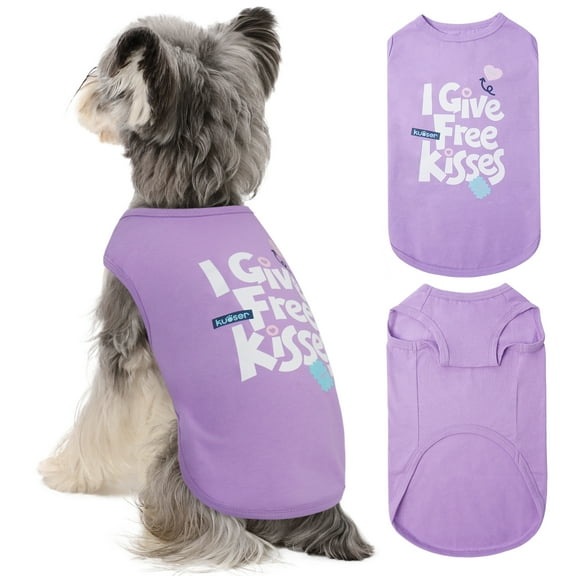 Kuoser Dog Shirt Vest Soft Breathable Dog Cat Clothes, Purple, S