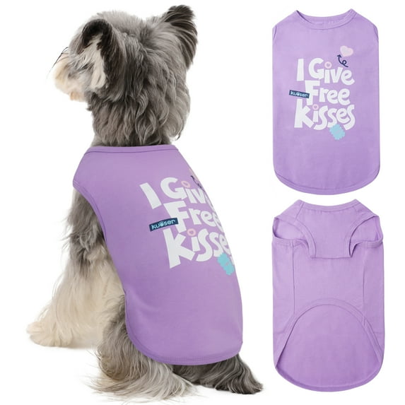 Kuoser Dog Shirt Vest Soft Breathable Dog Cat Clothes, Purple, S