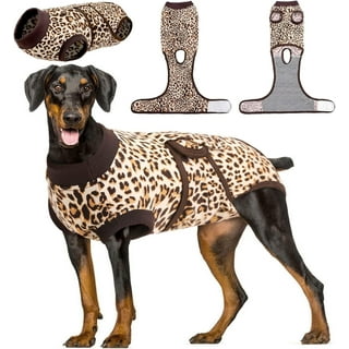 Kuoser Dog Surgical Recovery Suit, Recovery Suit for Female Male Dogs after Surgery, Brown, XL