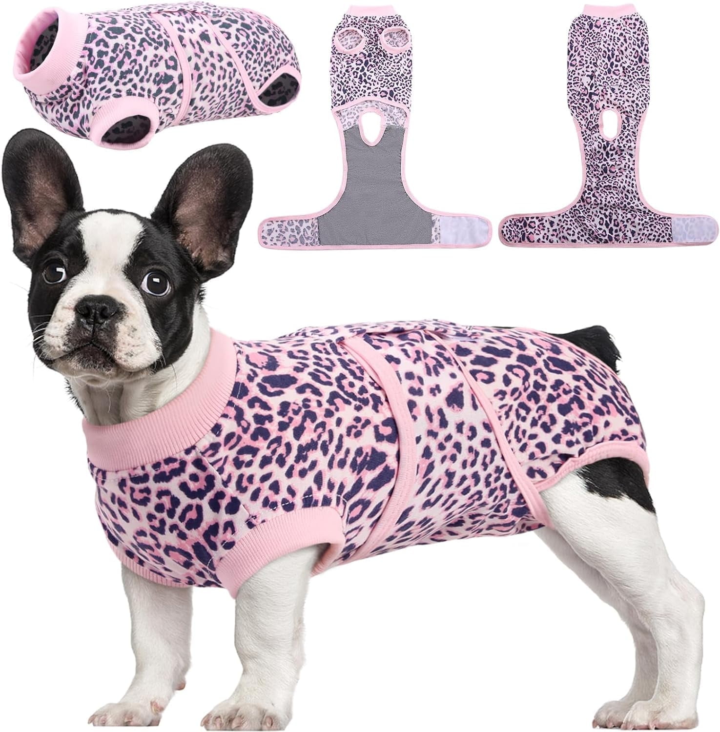 Kuoser Dog Surgical Recovery Suit, Recovery Suit for Female Male Dogs after Surgery, Pink, S