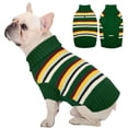 thumbnail image 1 of Kuoser Striped Dog Sweater Warm Pet Knitwear, Soft Winter Clothes for Dogs, Green, L, 1 of 8