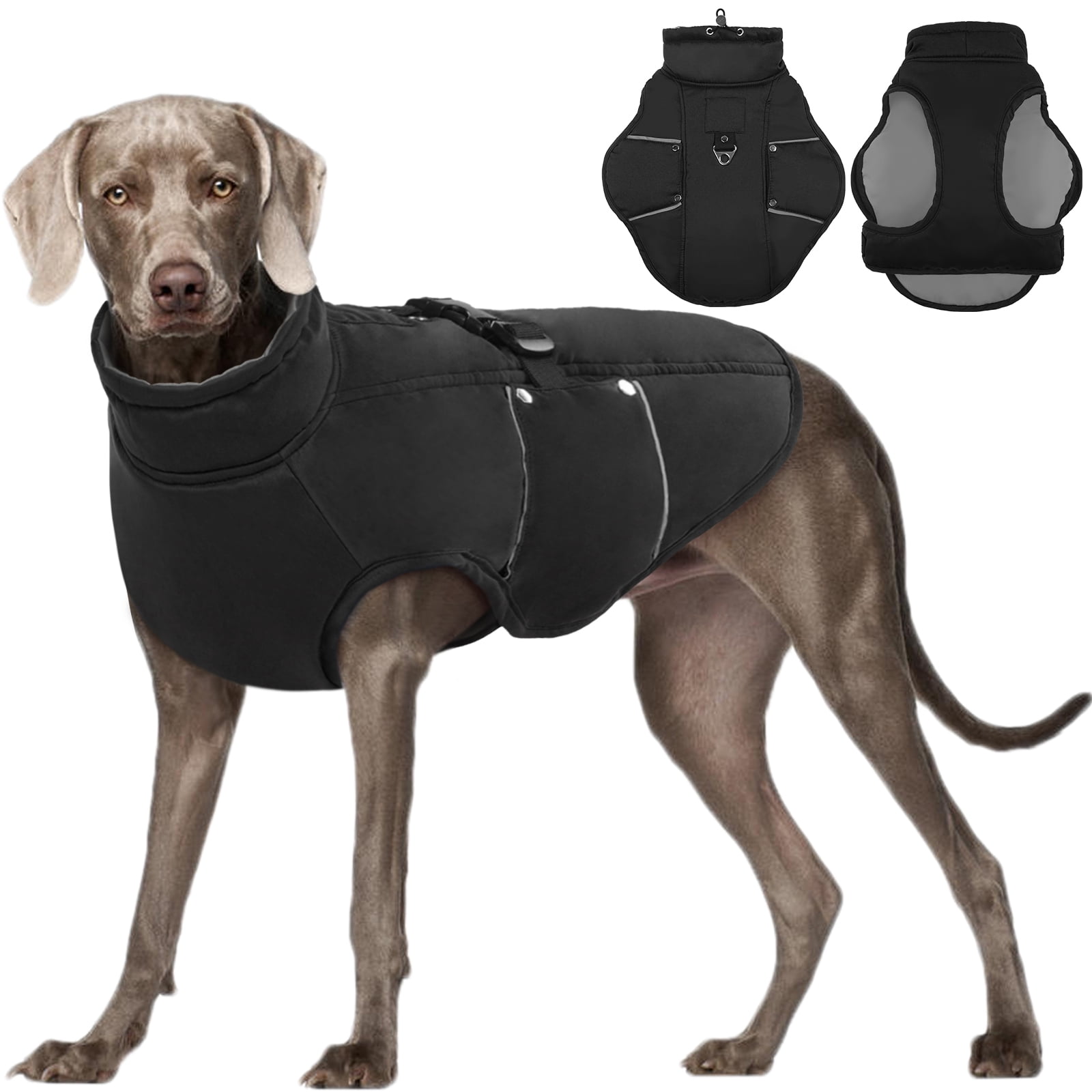 Kuoser Dog Winter Coat, Reflective Dog Jacket Warm Dog Coat with Buckle