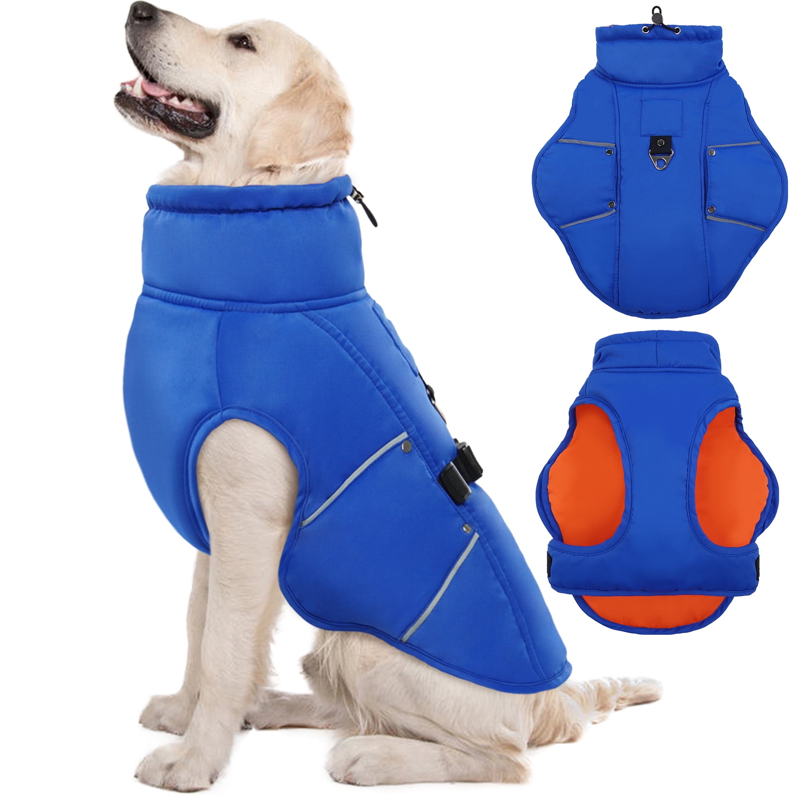 Kuoser Dog Winter Coat, Reflective Dog Jacket Warm Dog Coat with Buckle