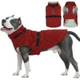 thumbnail image 1 of Kuoser Dog Winter Coat Warm Reflective Pet Jacket Waterproof Cold Weather Clothes for Dogs, Red, L, 1 of 9