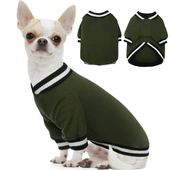 Kuoser Dog Winter Sweater, Cute Pet Pullover Vest, Soft and Thick Sweatshirt for Dogs and Cats, Green, XS