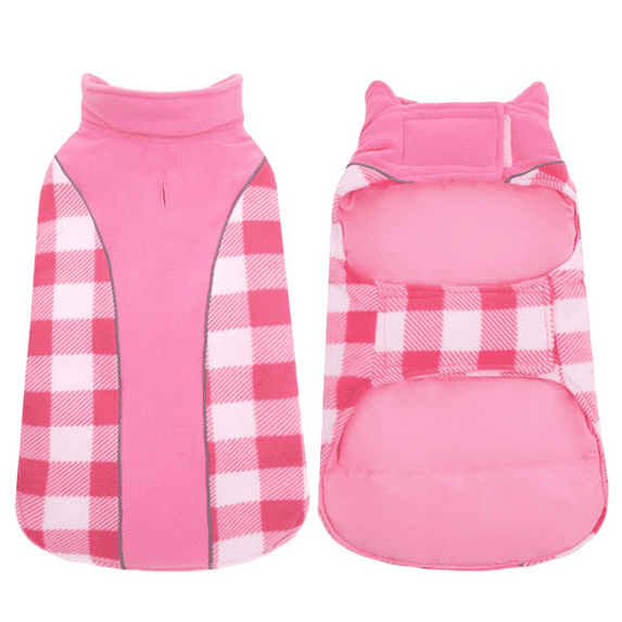 Kuoser Reversible Dog Winter Coat, Reflective Waterproof Dog Jacket, Cotton Lined Vest Windproof Outdoor for Small Medium and Large Dogs