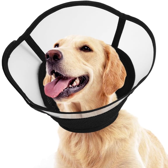 Kuoser Dog Cone Collar, Soft Adjustable Elizabethan Recovery Cone for Dog, Black, XL
