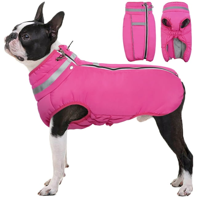 Kuoser Warm Dog Coat Reflective Zipper Dog Jacket Cold Weather Coat for