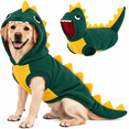 thumbnail image 1 of Kuoser Dog Dinosaur Halloween Costume, Funny Fleece Hoodie for Big Dogs, Green, XL, 1 of 10
