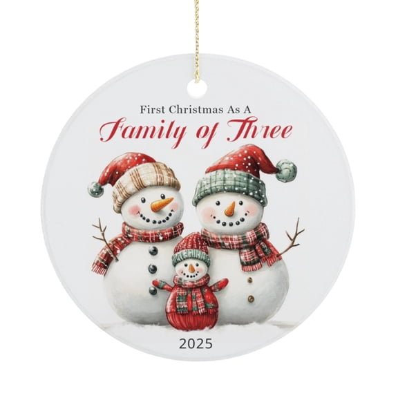 KuphiL10C Family Christmas Ornaments 2025, Our First Christmas as A Family of Three Ceramic Ornament, New Mom and Dad Gifts, Newborn Gifts Keepsake