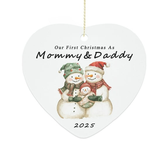 KuphiL10C Our First Christmas As Mommy Daddy Ornament, Family Christmas Ornaments 2025, Christmas Gifts Keepsakes for New Mom Dad, Baby First Christmas Ornaments 2025