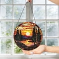 thumbnail image 1 of KuphiL10C Nature Landscape Suncatchers for Windows, Sunset Stained Glass Window Hanging, Lake Sun Catchers with Metal Chain and Hook, Wall Art Home Decor, Birthday Gifts, 1 of 4