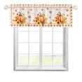 thumbnail image 1 of KuphiL10C Pumpkin Sunflower Kitchen Valance Curtains for Small Windows 2 Panel, Rod Pocket Plaid Farmhouse Valance for Kitchen Bedroom, 54x18 inch, 1 of 2