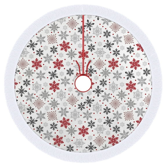 KuphiL10C White Christmas Tree Skirt 30 inch, Xmas Tree Skirt with Tassel for Merry Christmas Party Decor, Xmas Tree Holiday Decoration