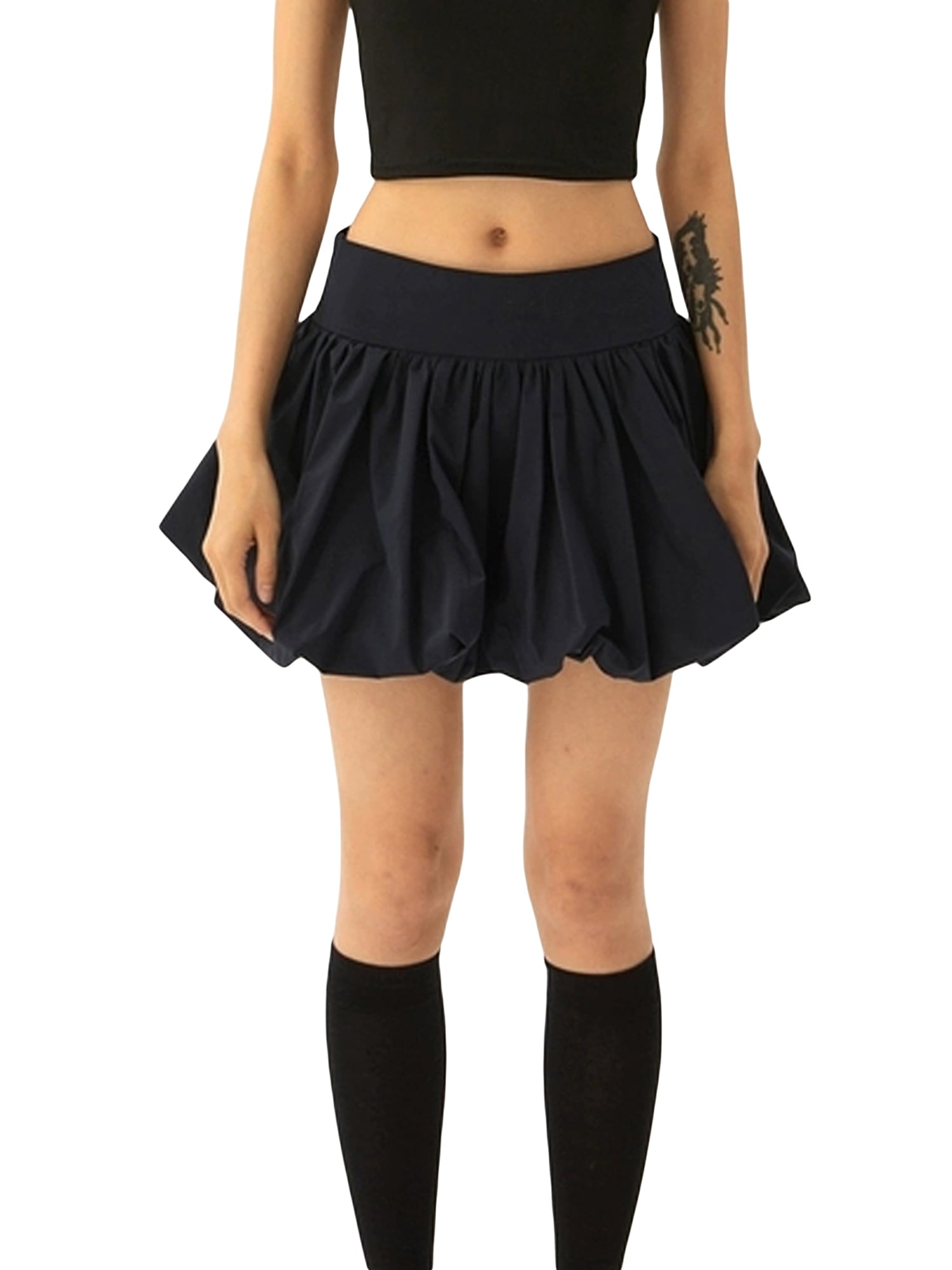 No Boundaries Pleated Belt Mini Skirt, Women's - Walmart.com