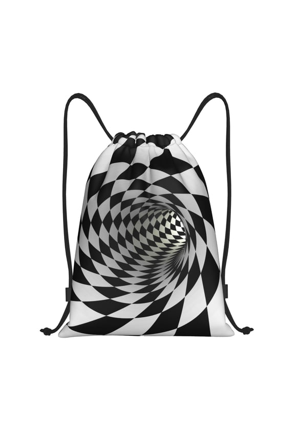 3D Vortex Illusion Print Drawstring Backpack Drawstring Bags,Draw String Back Bag Drawstring Bags for Sports,Gym,Travel,Swimming,Beach