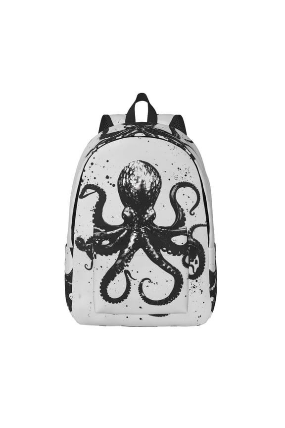 Abstract Ink Octopus Print Canvas Travel Laptop Backpack for Men Women,Business Work Rucksack College School Computer Bag Fits 15.6 Inch Notebook