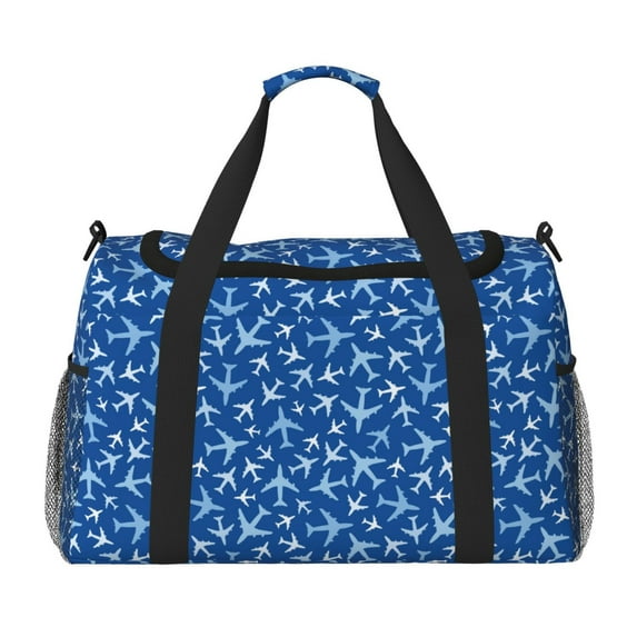 Kuqiui Airplanes in the Sky Print Foldable Travel Duffel Bag Tote Carry on Luggage Bag Personal item Sports Gym Bag Water Resistant Weekender Overnight Bags for Women and Men