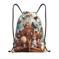 thumbnail image 1 of Kuqiui Animal Filled Noahs Ark Print Drawstring Backpack Drawstring Bags,Draw String Back Bag Drawstring Bags for Sports,Gym,Travel,Swimming,Beach, 1 of 8