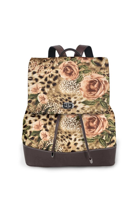 Animal Leopard Print Leather Backpack Purse For Women Fashion Ladies Vintage Bags Casual College Travel Backpacks bag