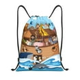 thumbnail image 1 of Kuqiui Animals on Noah's Ark Floating Print Drawstring Backpack Drawstring Bags,Draw String Back Bag Drawstring Bags for Sports,Gym,Travel,Swimming,Beach, 1 of 8
