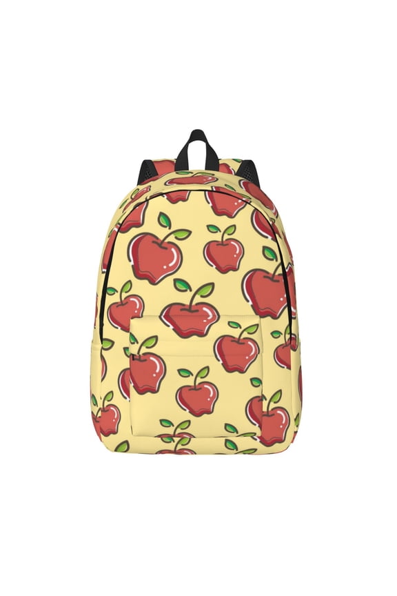 Apple Print Canvas Travel Laptop Backpack for Men Women,Business Work Rucksack College School Computer Bag Fits 15.6 Inch Notebook