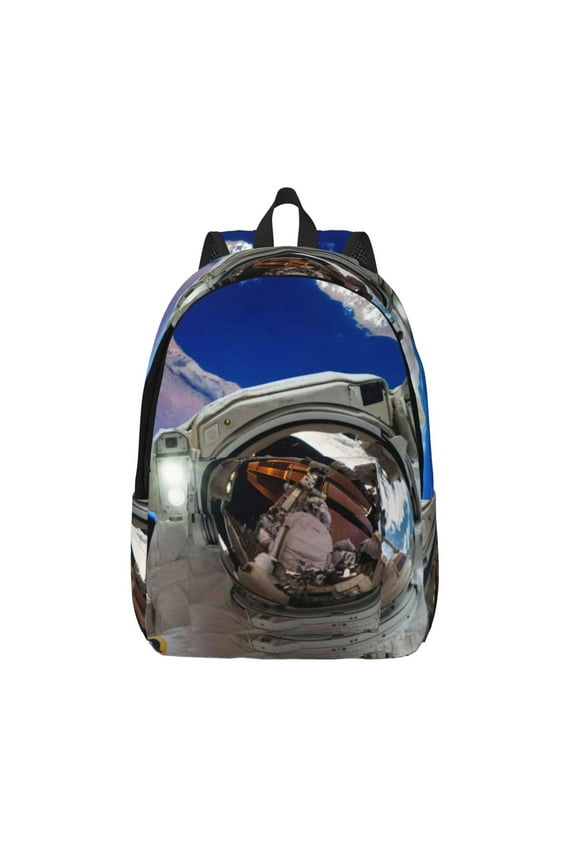 Astronaut in Outer Space Print Canvas Travel Laptop Backpack for Men Women,Business Work Rucksack College School Computer Bag Fits 15.6 Inch Notebook