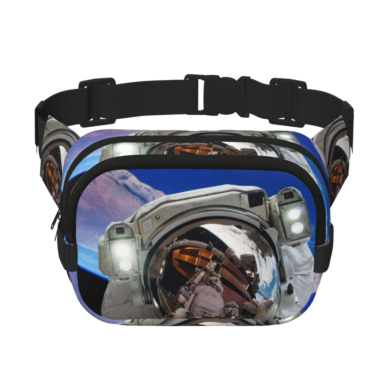 Kuqiui Astronaut in Outer Space Print Fanny Packs for Women Cross Body Waist Bag Fashionable Fanny Pack Designer Workout Hiking Waist Pack Running Travel Gym