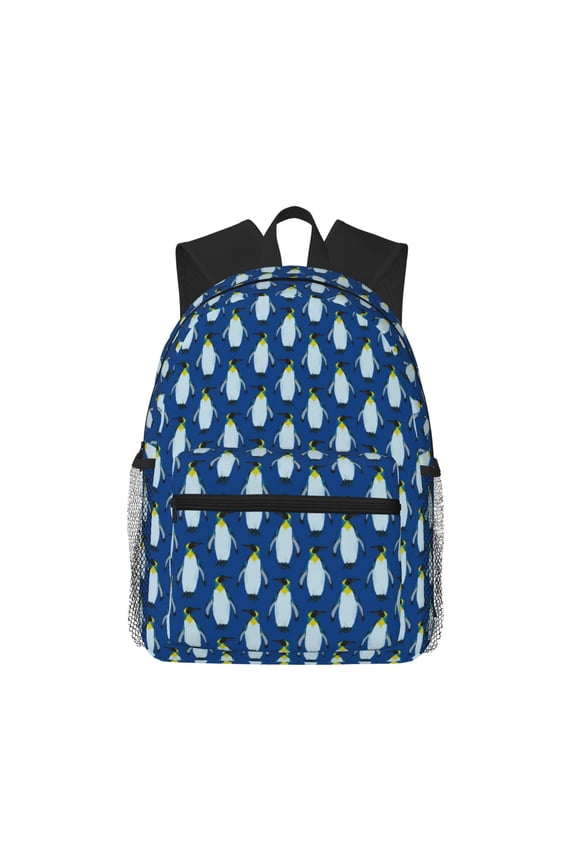 Backpack for Men and Women Durable Lightweight Travel Backpack with Laptop Compartment, School & Work Daypack-Beautiful King Penguin Pattern