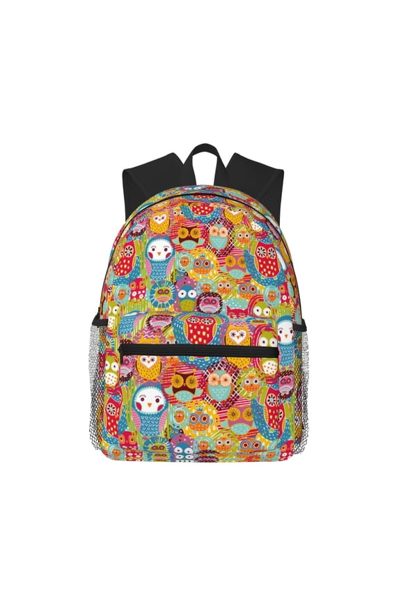 Backpack for Men and Women Durable Lightweight Travel Backpack with Laptop Compartment, School & Work Daypack-Boho Cute Owls