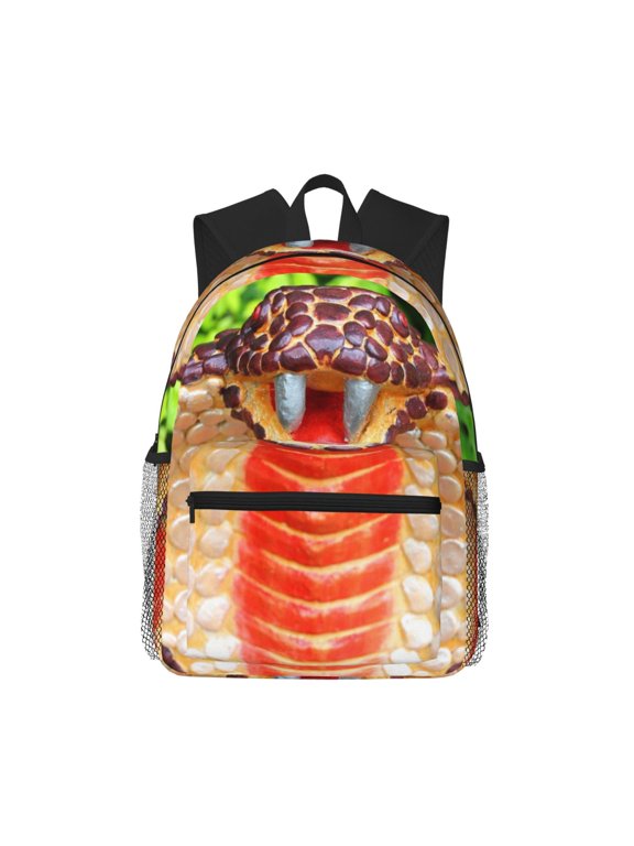 Backpack for Men and Women Durable Lightweight Travel Backpack with Laptop Compartment, School & Work Daypack-Cobra Snake
