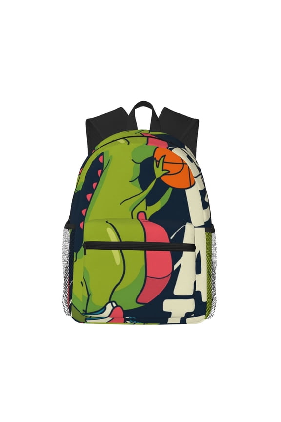 Backpack for Men and Women  Durable Lightweight Travel Backpack with Laptop Compartment, School & Work Daypack-Dinosaur Basketball Player