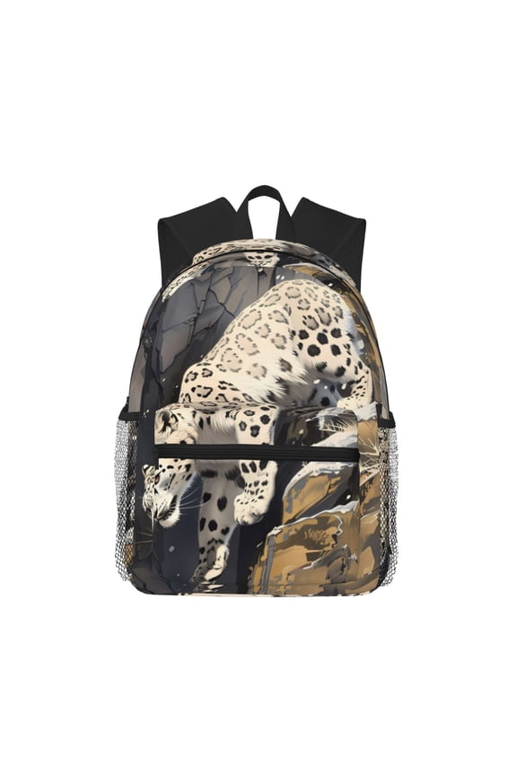 Backpack for Men and Women  Durable Lightweight Travel Backpack with Laptop Compartment, School & Work Daypack-Graceful Snow Leopard