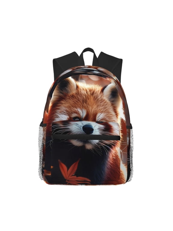 Backpack for Men and Women Durable Lightweight Travel Backpack with Laptop Compartment, School & Work Daypack-Red Panda Autumn Branches