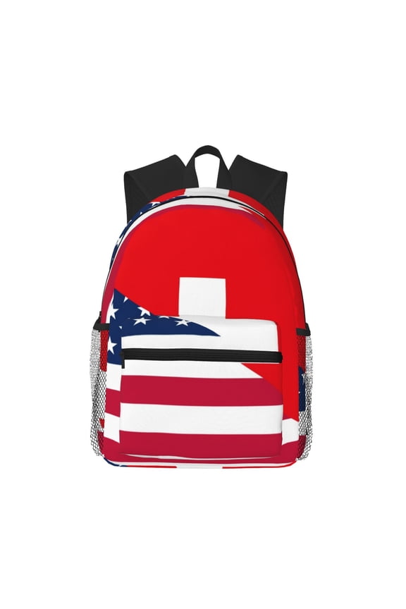 Backpack for Men and Women Durable Lightweight Travel Backpack with Laptop Compartment, School & Work Daypack-USA Switzerland