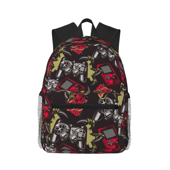 Kuqiui Backpack for Men and Women Durable Lightweight Travel Backpack with Laptop Compartment, School & Work Daypack-Vintage Gaming