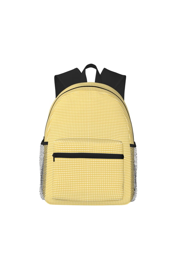 Backpack for Men and Women Durable Lightweight Travel Backpack with Laptop Compartment, School & Work Daypack-Yellow Gingham