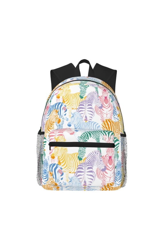 Backpack for Men and Women  Durable Lightweight Travel Backpack with Laptop Compartment, School & Work Daypack-Zebra Colourful